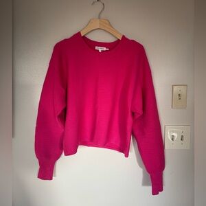 Good American Pink Ribbed Pullover Sweater Size Small